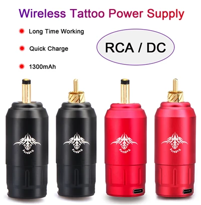 סוללת קעקוע Long Life 1300 MAh ממשק RCA/DC נייד